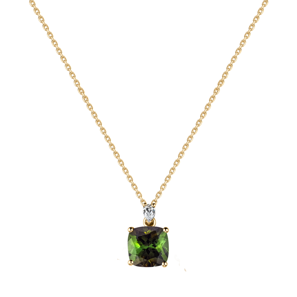 Diamond necklace with Tourmaline Marigold