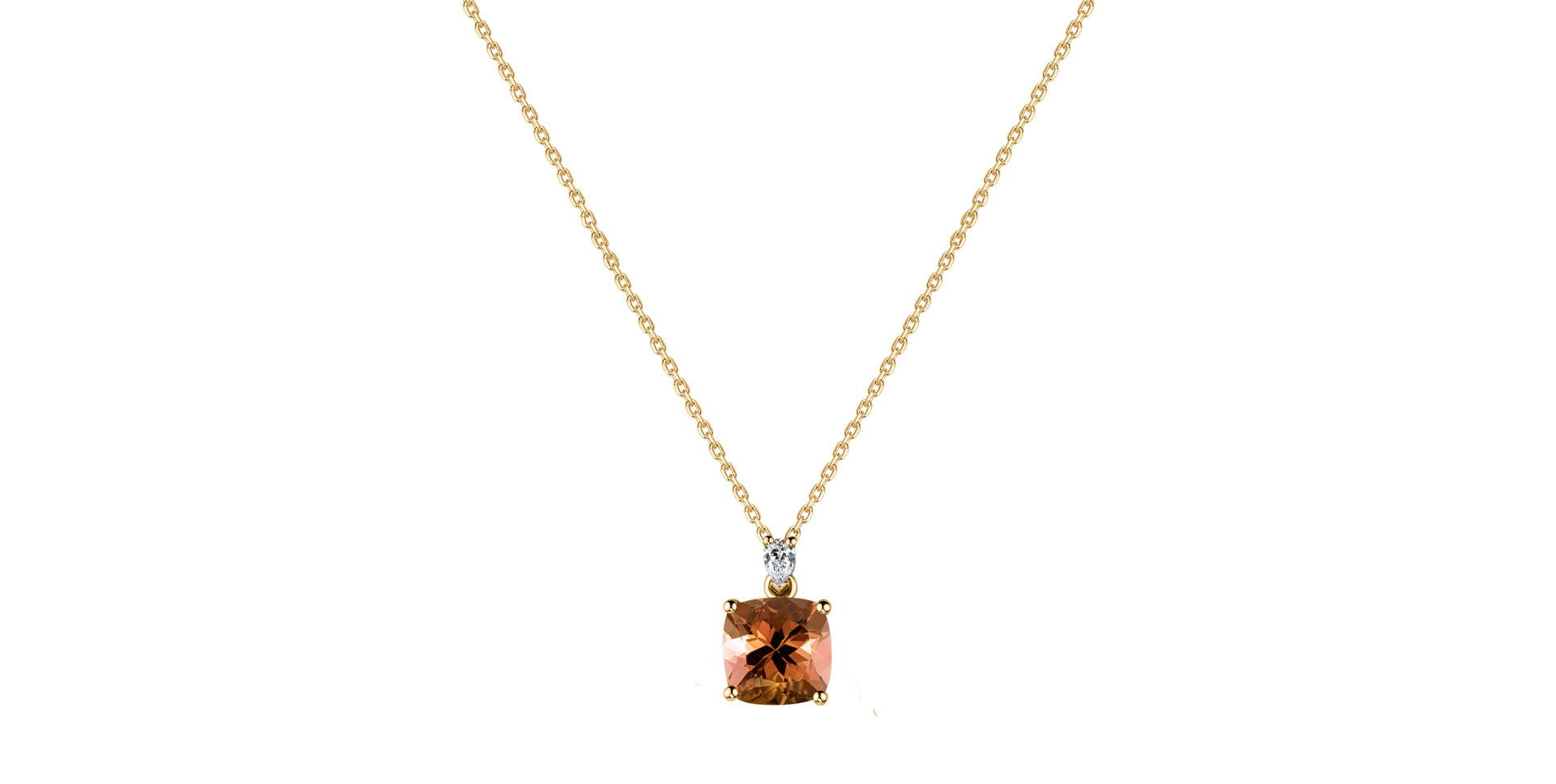 Diamond necklace with Tourmaline Marigold