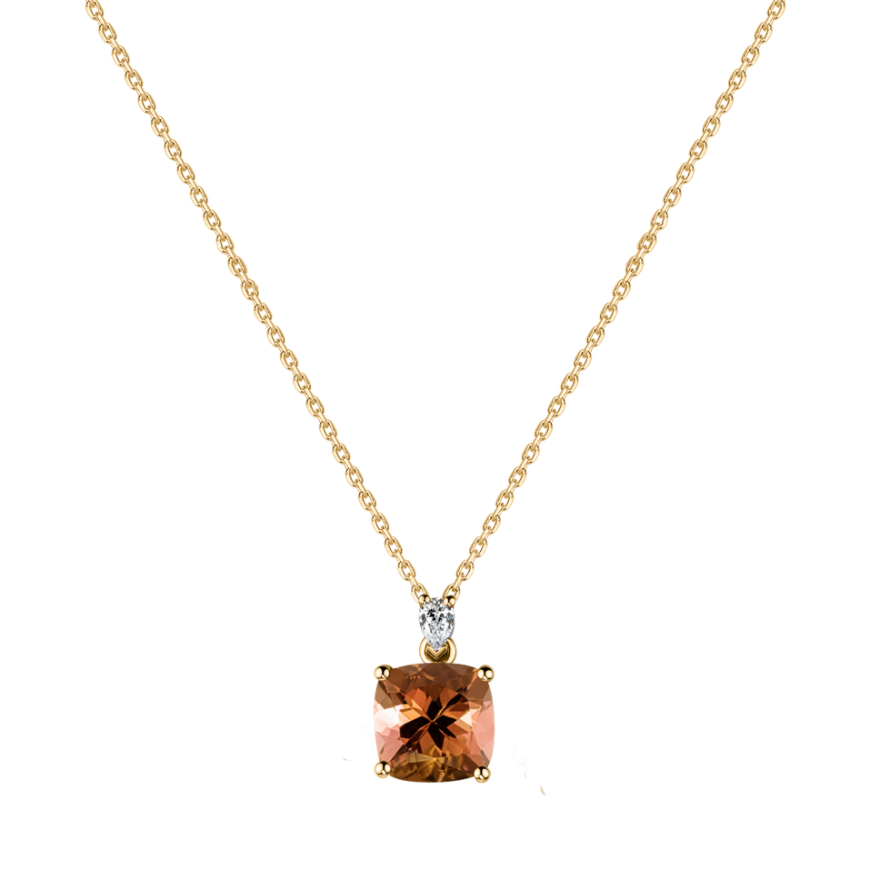 Diamond necklace with Tourmaline Marigold