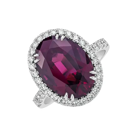 Diamond ring with Rhodolite Sigrid