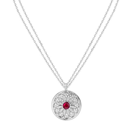 Diamond necklace with Ruby Sphere of Light