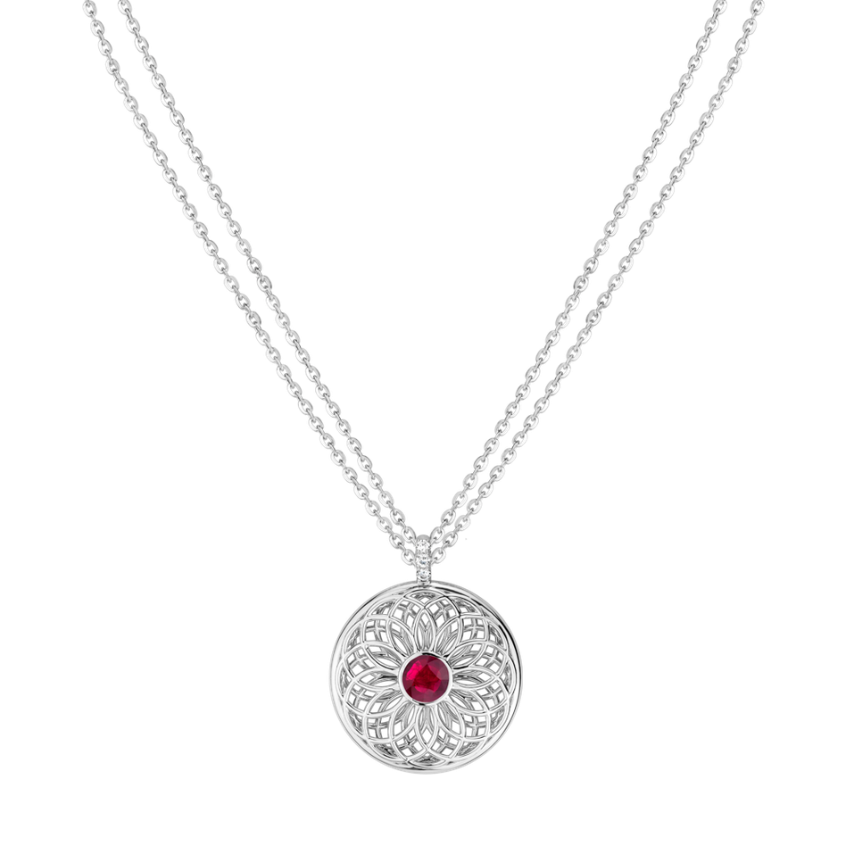 Diamond necklace with Ruby Sphere of Light