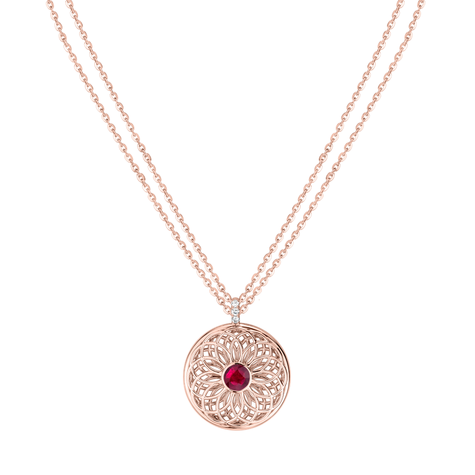 Diamond necklace with Ruby Sphere of Light