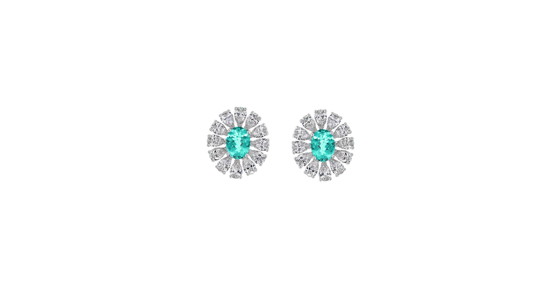 Diamond earrings with Paraiba Petal of the Wind
