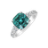 Diamond ring with Tourmaline Seafoam Spark2