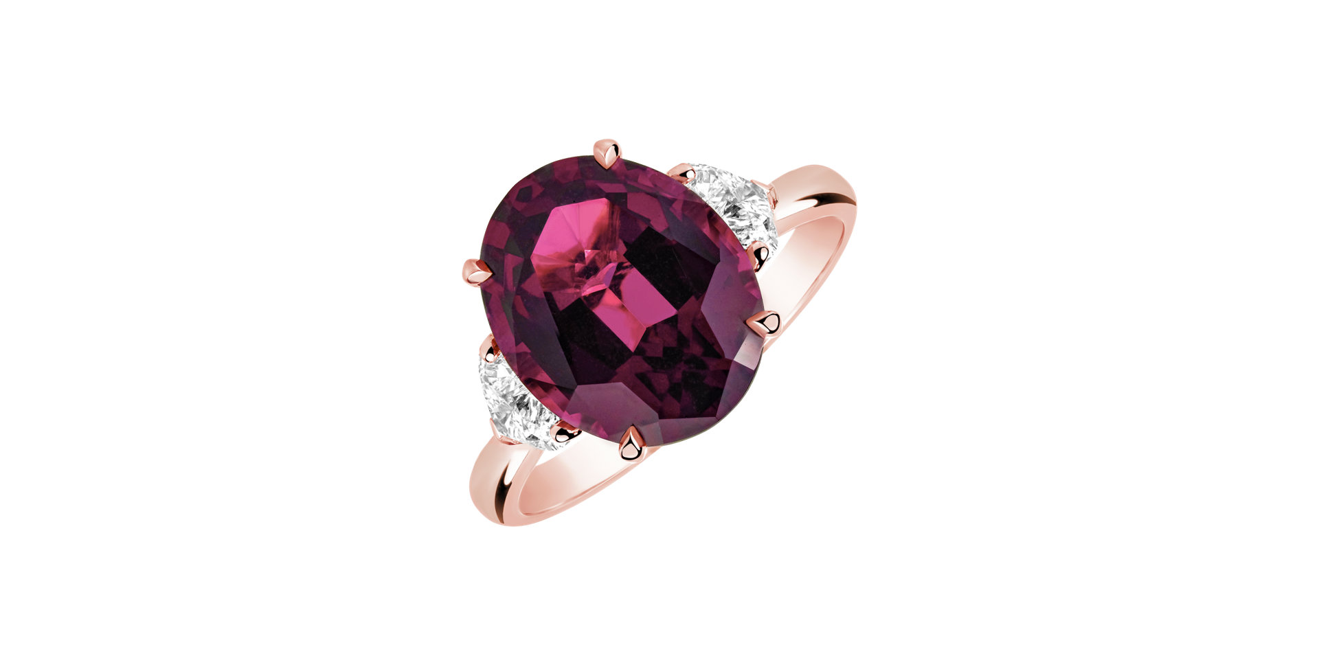 Diamond ring with Rhodolite Dravyn