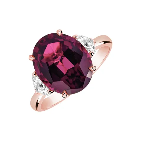 Diamond ring with Rhodolite Dravyn