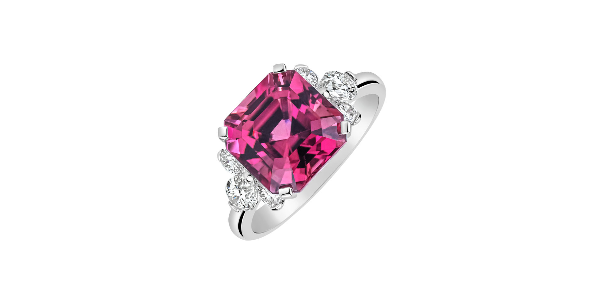 Diamond ring with Tourmaline Purple Magic