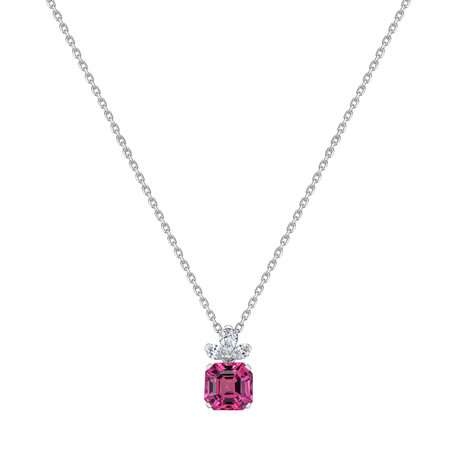 Diamond necklace with Tourmaline Siren's Glow