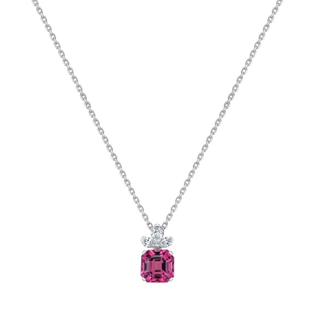 Diamond necklace with Tourmaline Siren's Glow