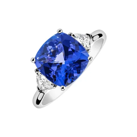 Diamond ring with Tanzanite Frostbloom