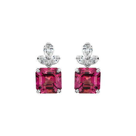 Diamond earrings with Tourmaline Siren's Glow
