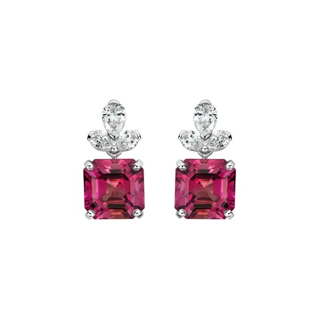 Diamond earrings with Tourmaline Siren's Glow