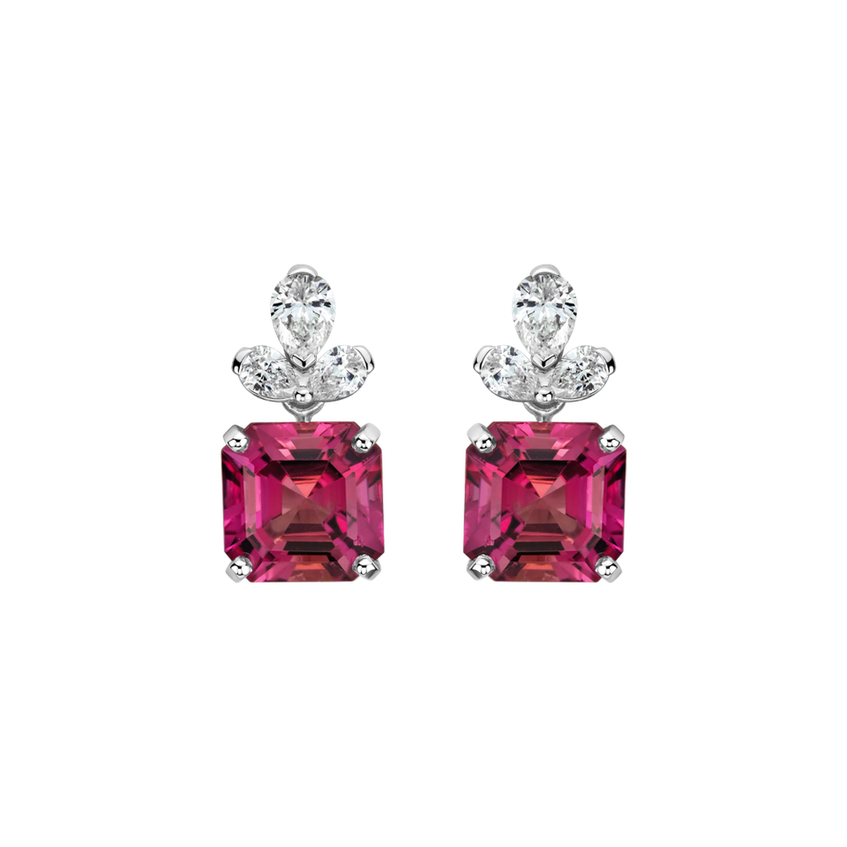 Diamond earrings with Tourmaline Siren's Glow