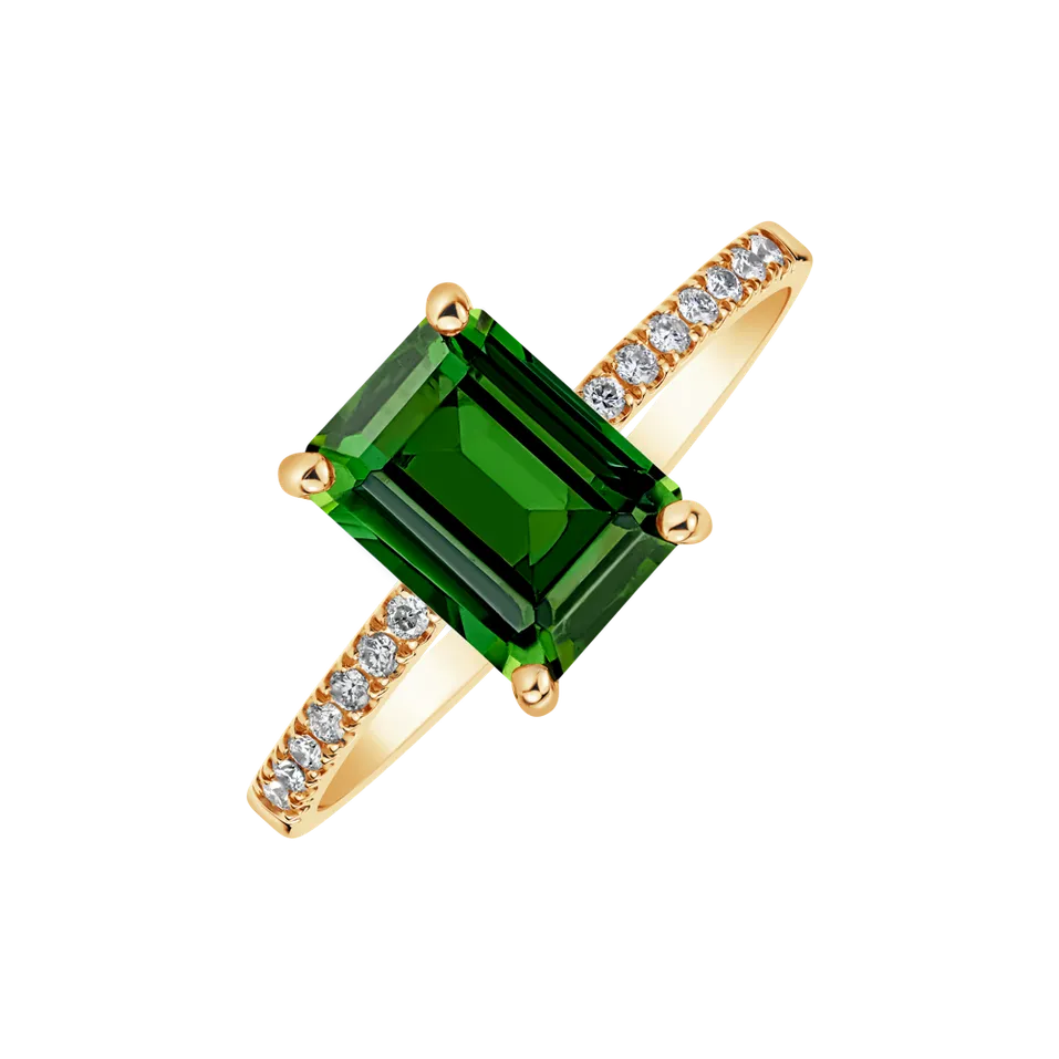 Diamond ring with Tourmaline Carlotta
