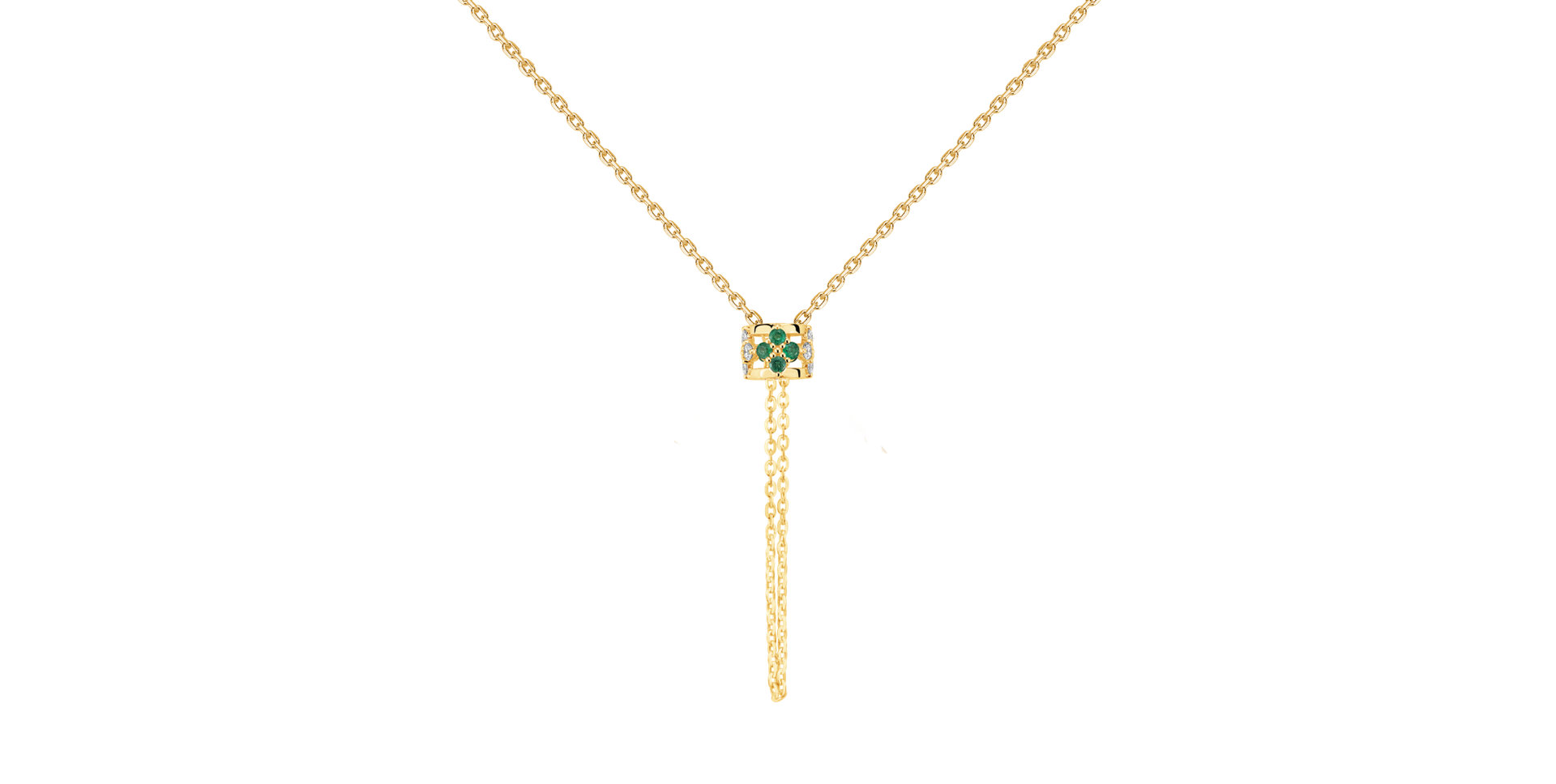 Diamond necklace with Emerald Amea