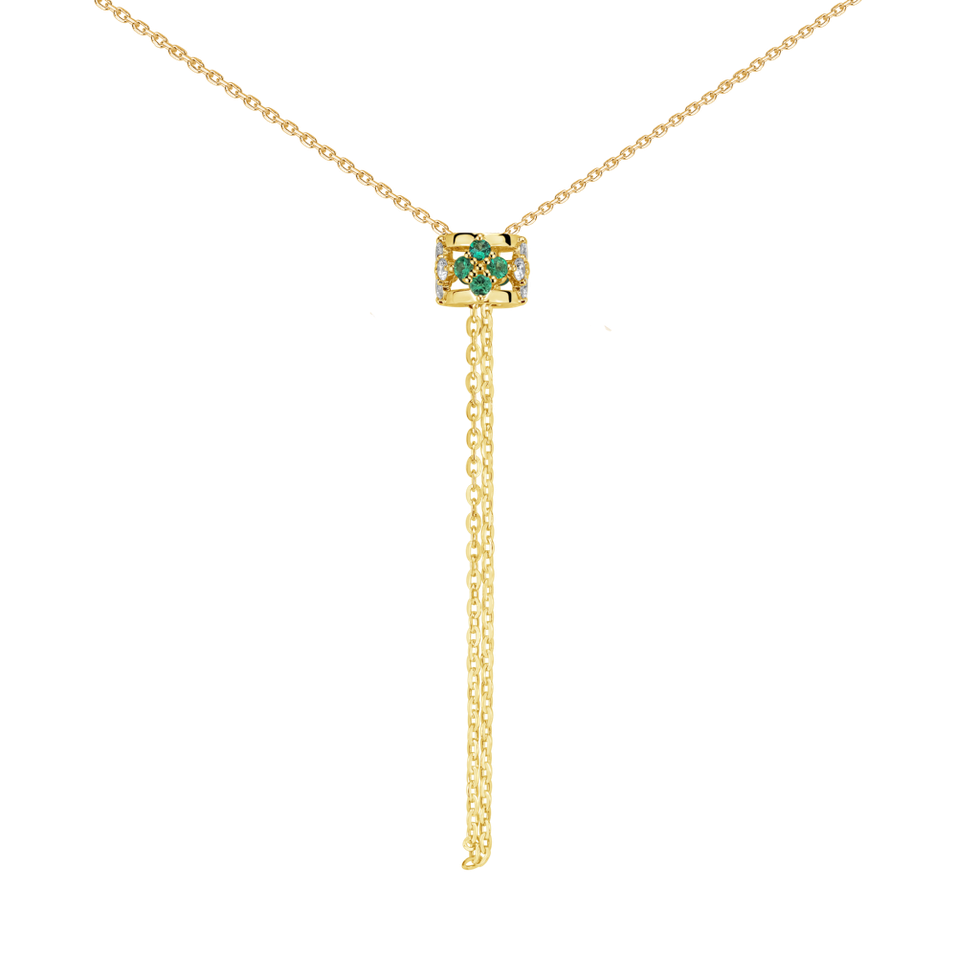 Diamond necklace with Emerald Amea