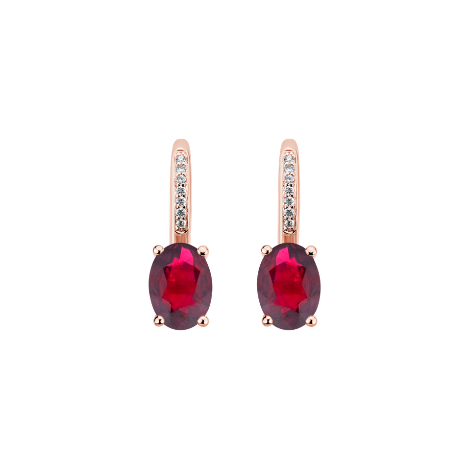 Diamond earrings with Ruby Lucrezia