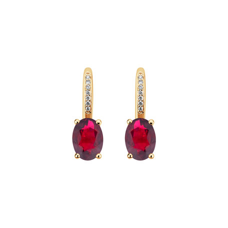 Diamond earrings with Ruby Lucrezia