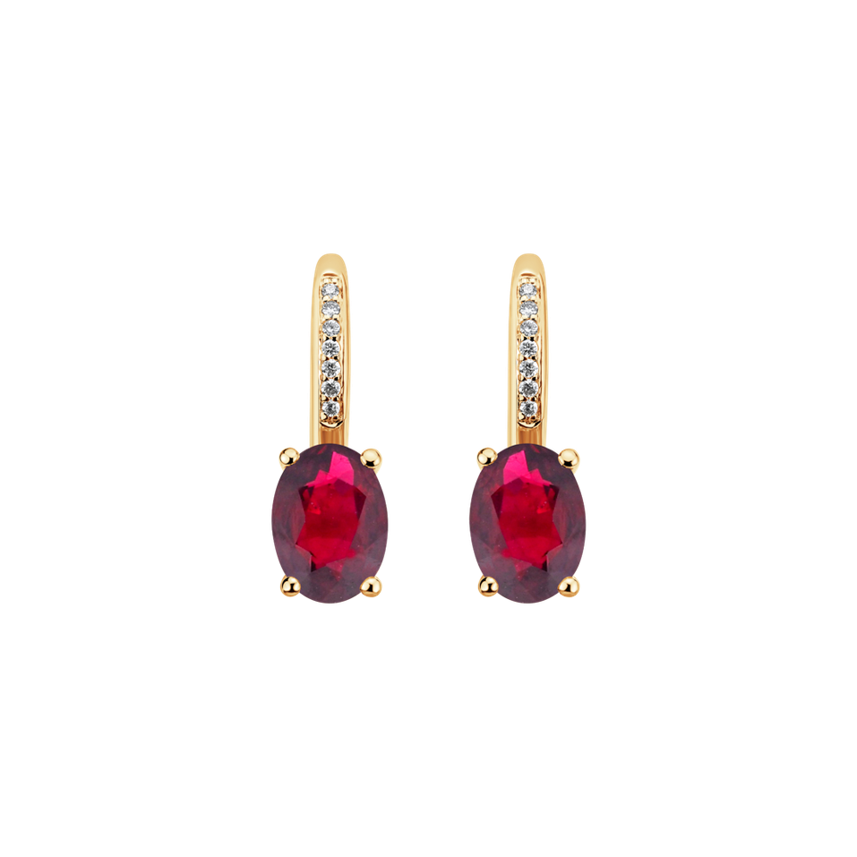 Diamond earrings with Ruby Lucrezia
