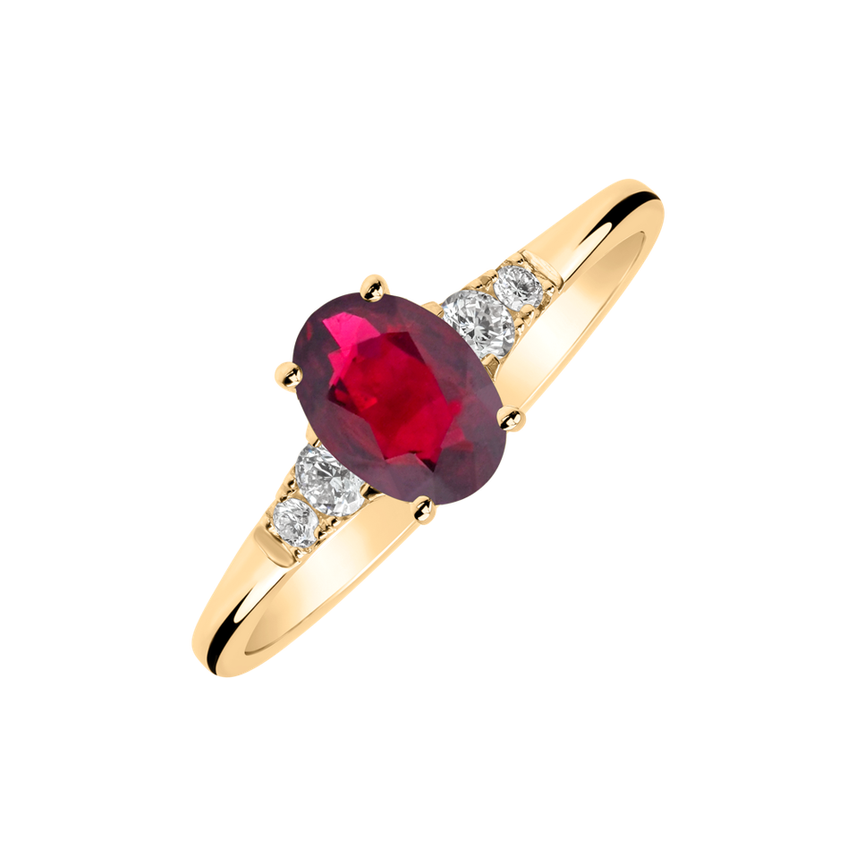 Diamond ring with Ruby Elysandria