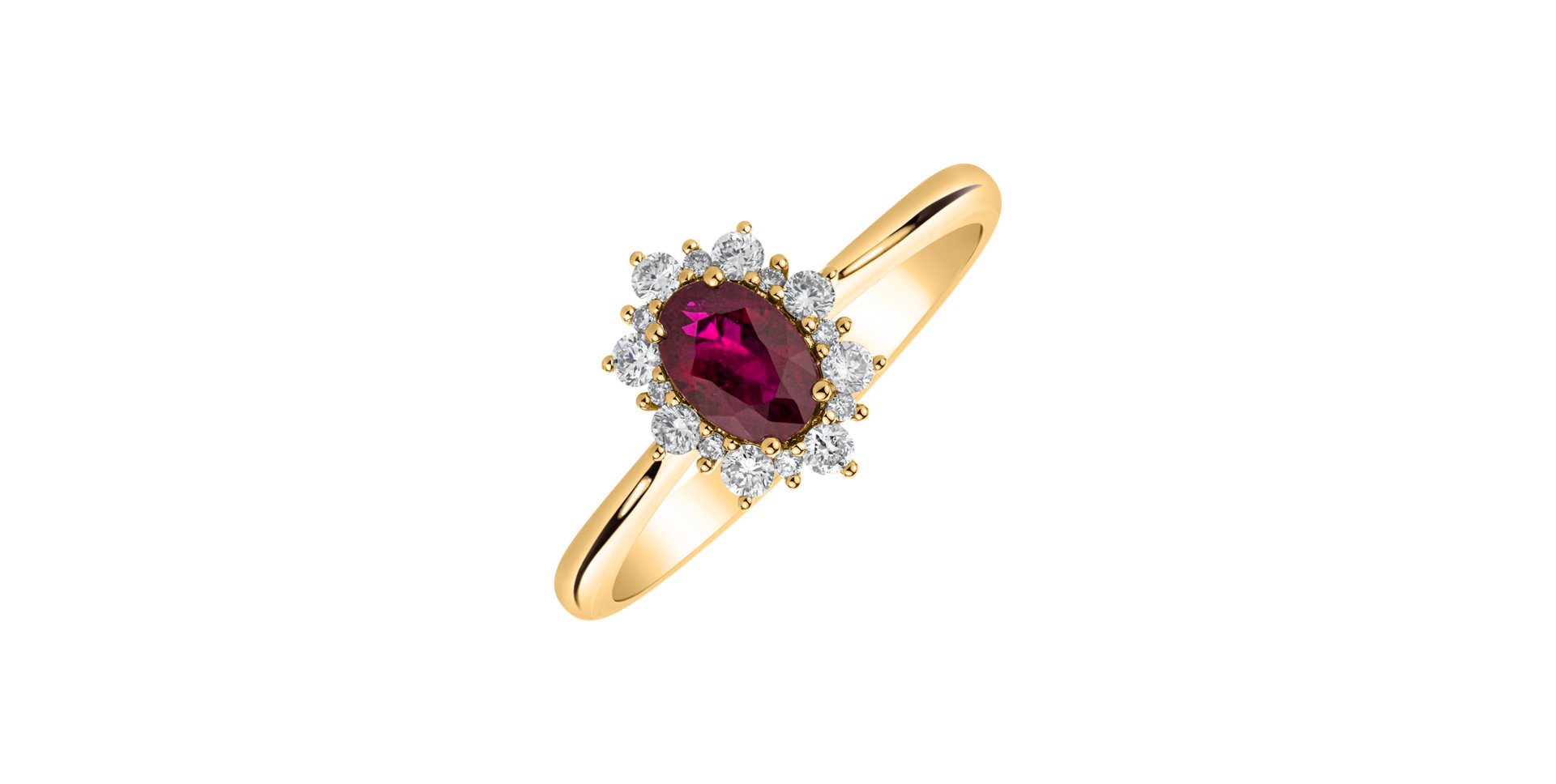 Diamond ring with Ruby Trixie Princess