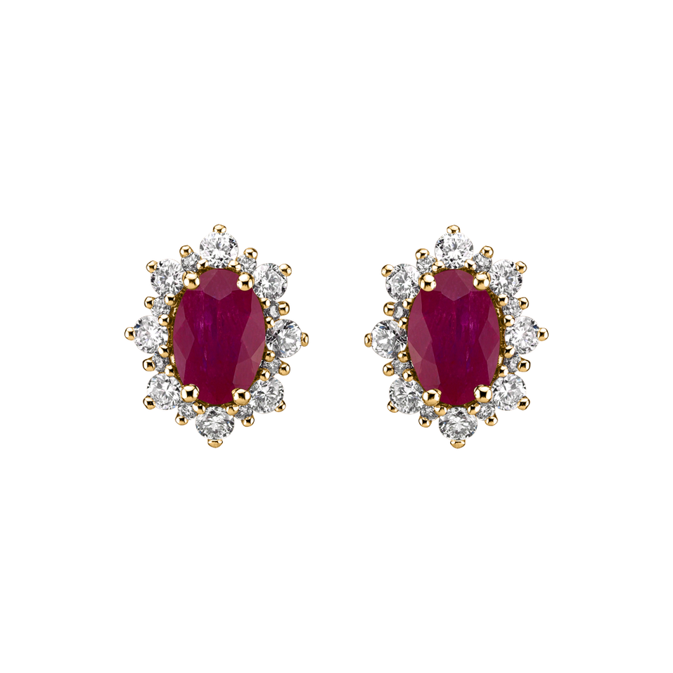 Diamond earrings with Ruby Mary Magdalene