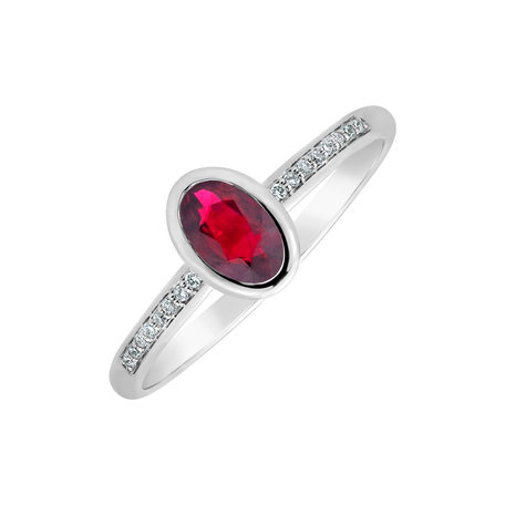 Diamond ring with Ruby Elliptical perfection