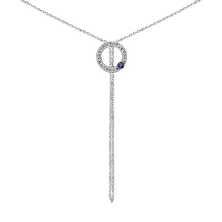 Diamond necklace with Sapphire Perfect Sphere