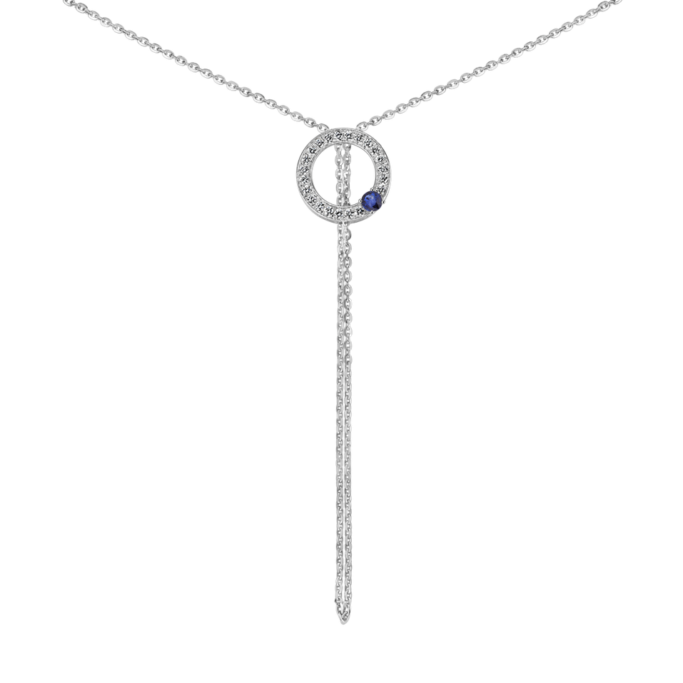 Diamond necklace with Sapphire Perfect Sphere