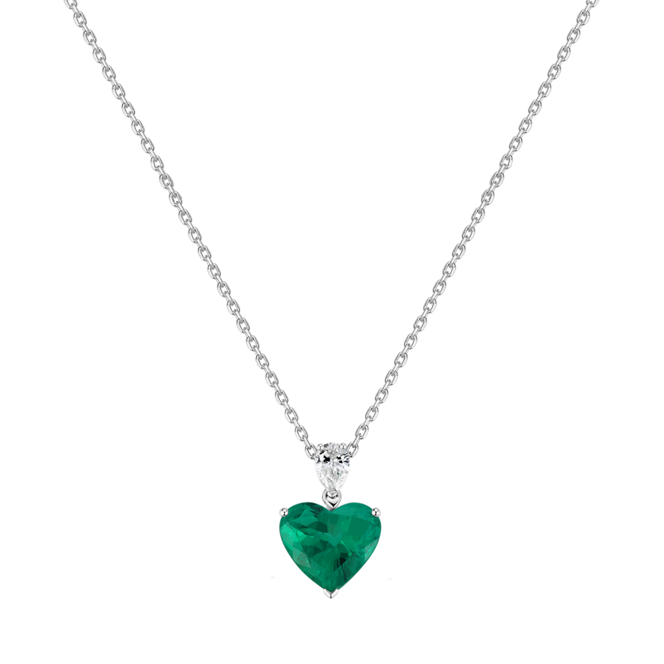 Diamond necklace with Emerald Euphoric Passion