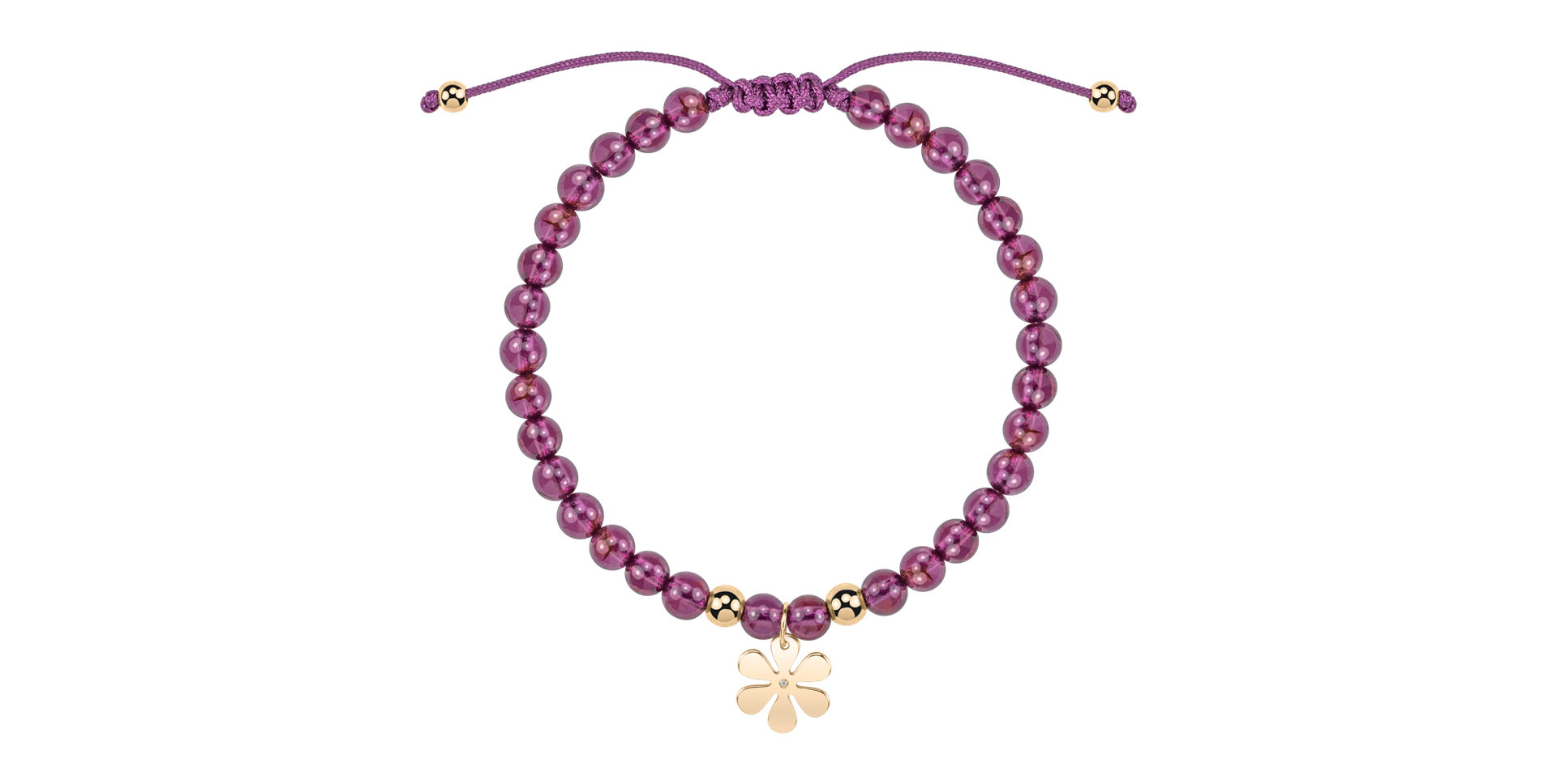 Diamond bracelet with Garnets Lucky FLower
