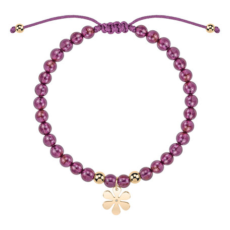Diamond bracelet with Garnets Lucky FLower