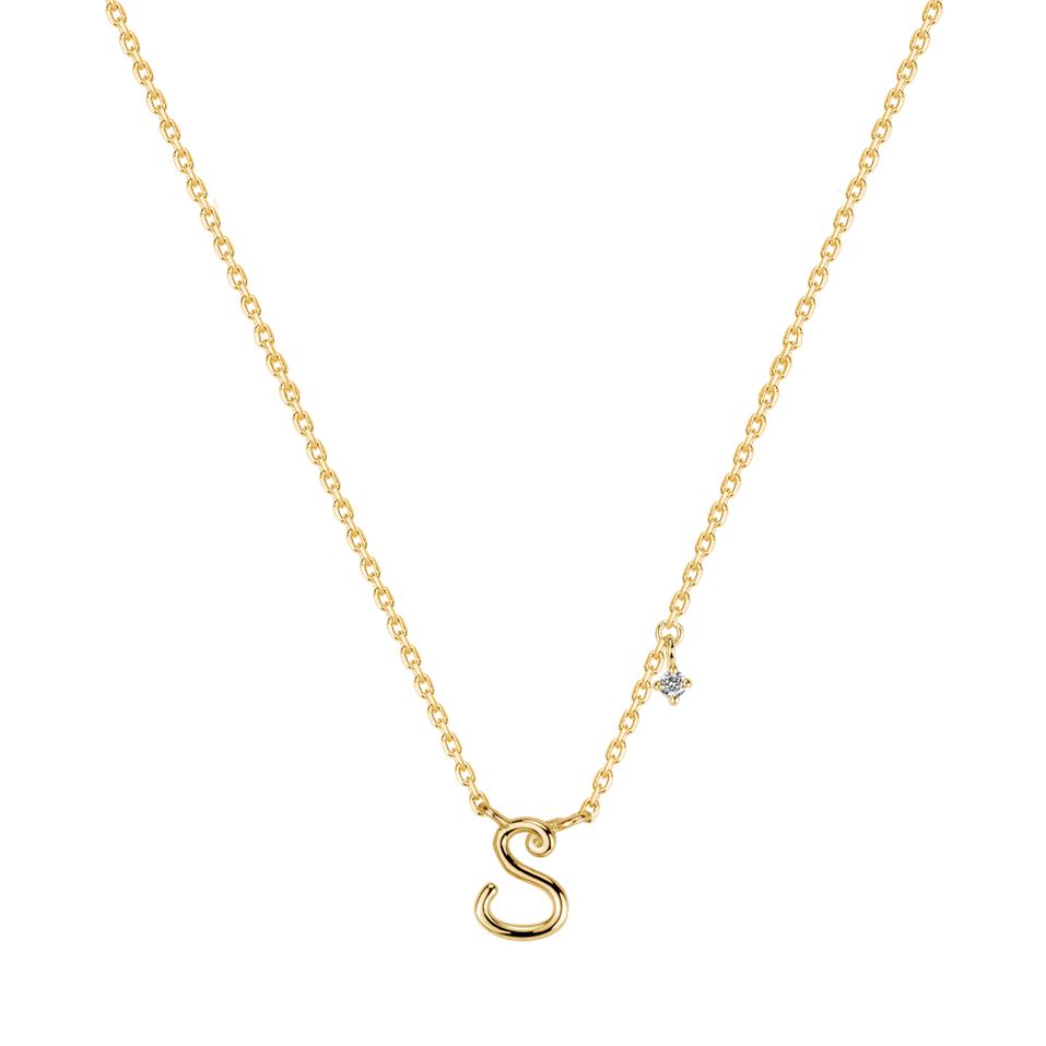 Diamond necklace Elegance Letter
