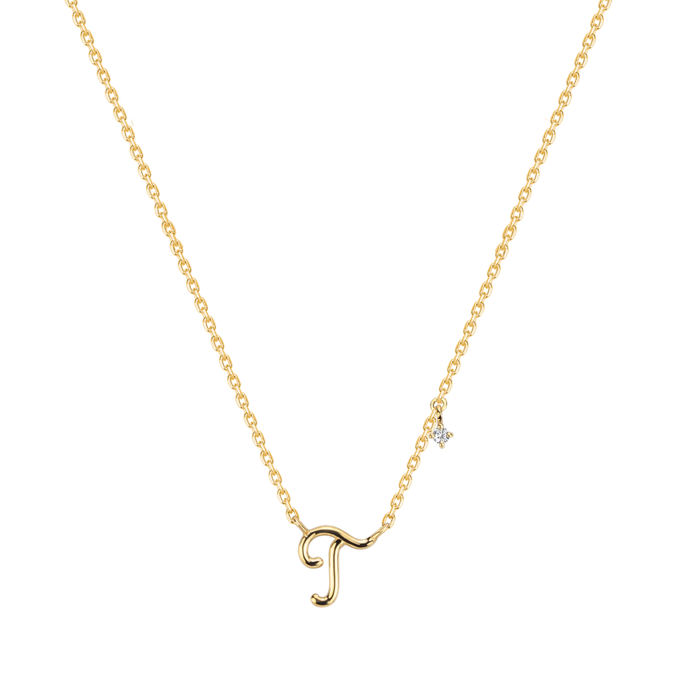 Diamond necklace Elegance Letter