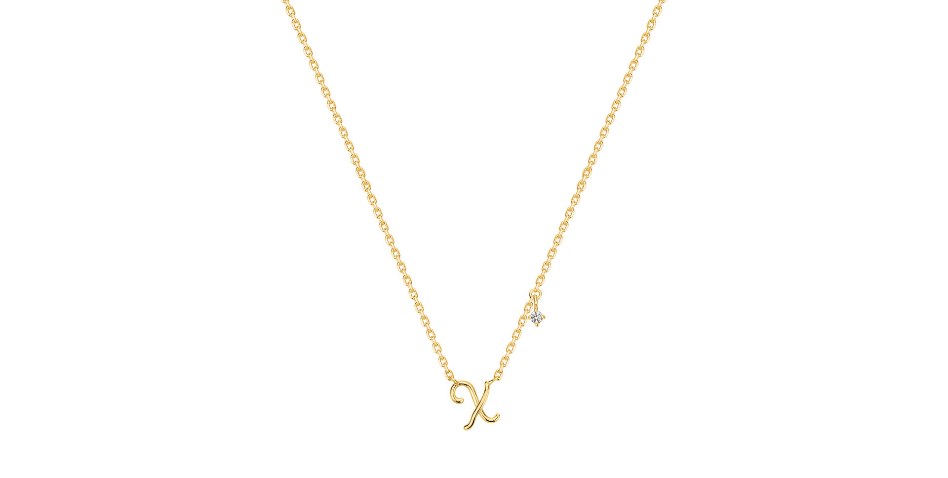 Diamond necklace Elegance Letter