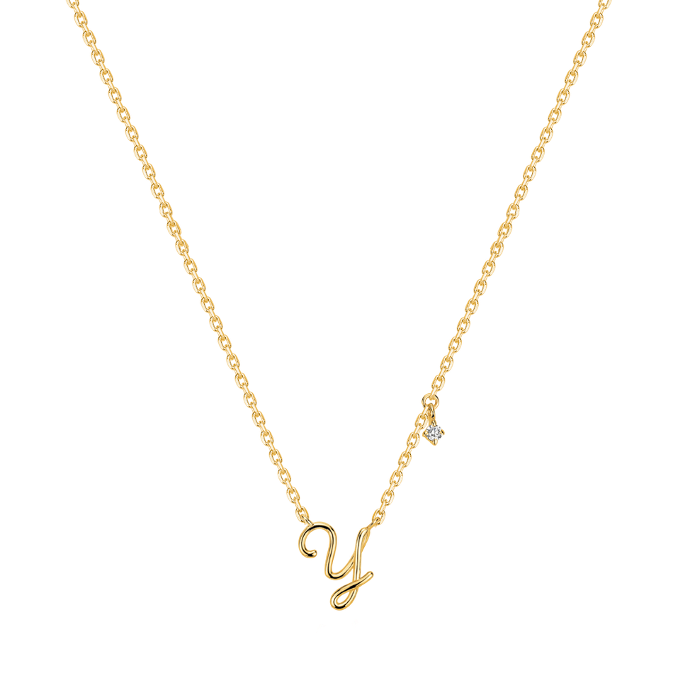 Diamond necklace Elegance Letter