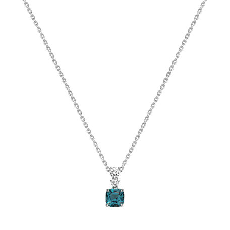 Diamond necklace with Tourmaline Seafoam Spark