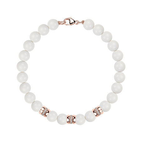 Diamond bracelet with Agates White Mirage