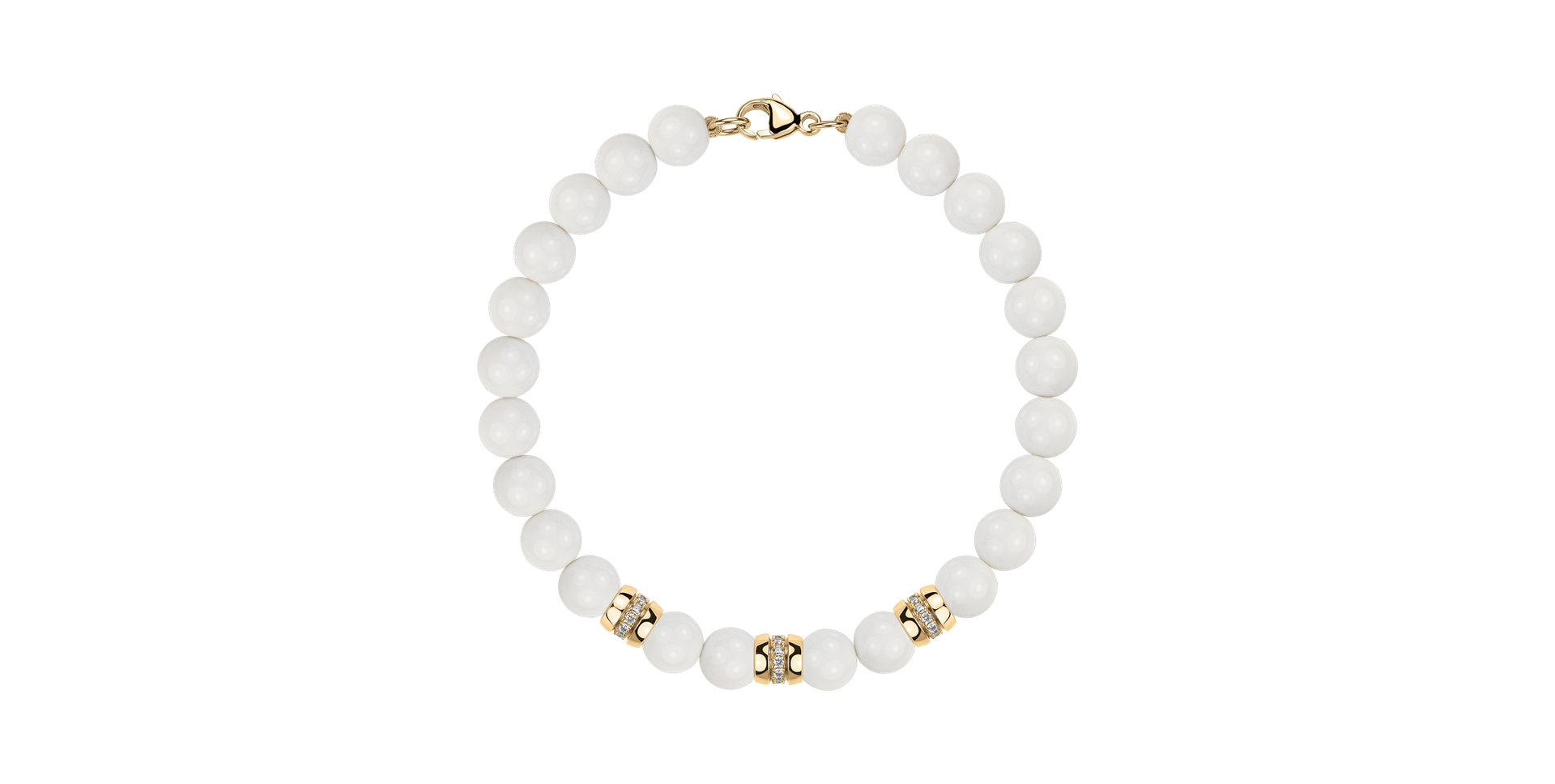 Diamond bracelet with Agates White Mirage