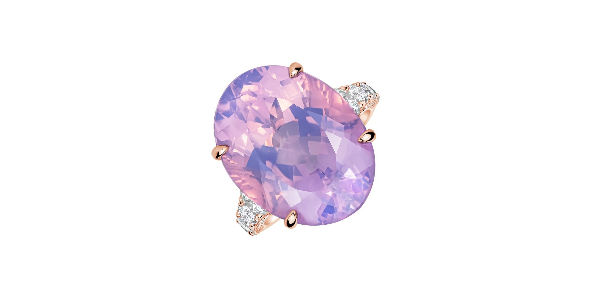 Diamond ring with Amethyst Mist of Amethyst
