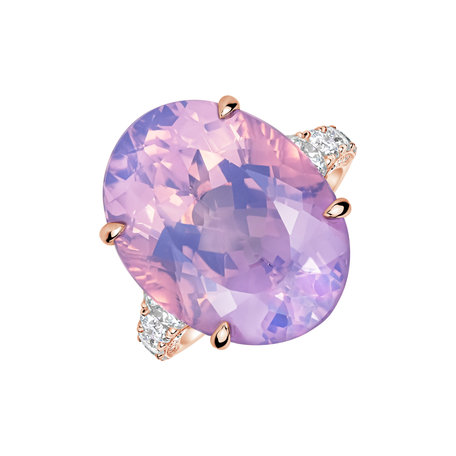 Diamond ring with Amethyst Mist of Amethyst