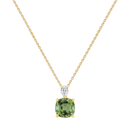 Diamond necklace with Tourmaline Marigold