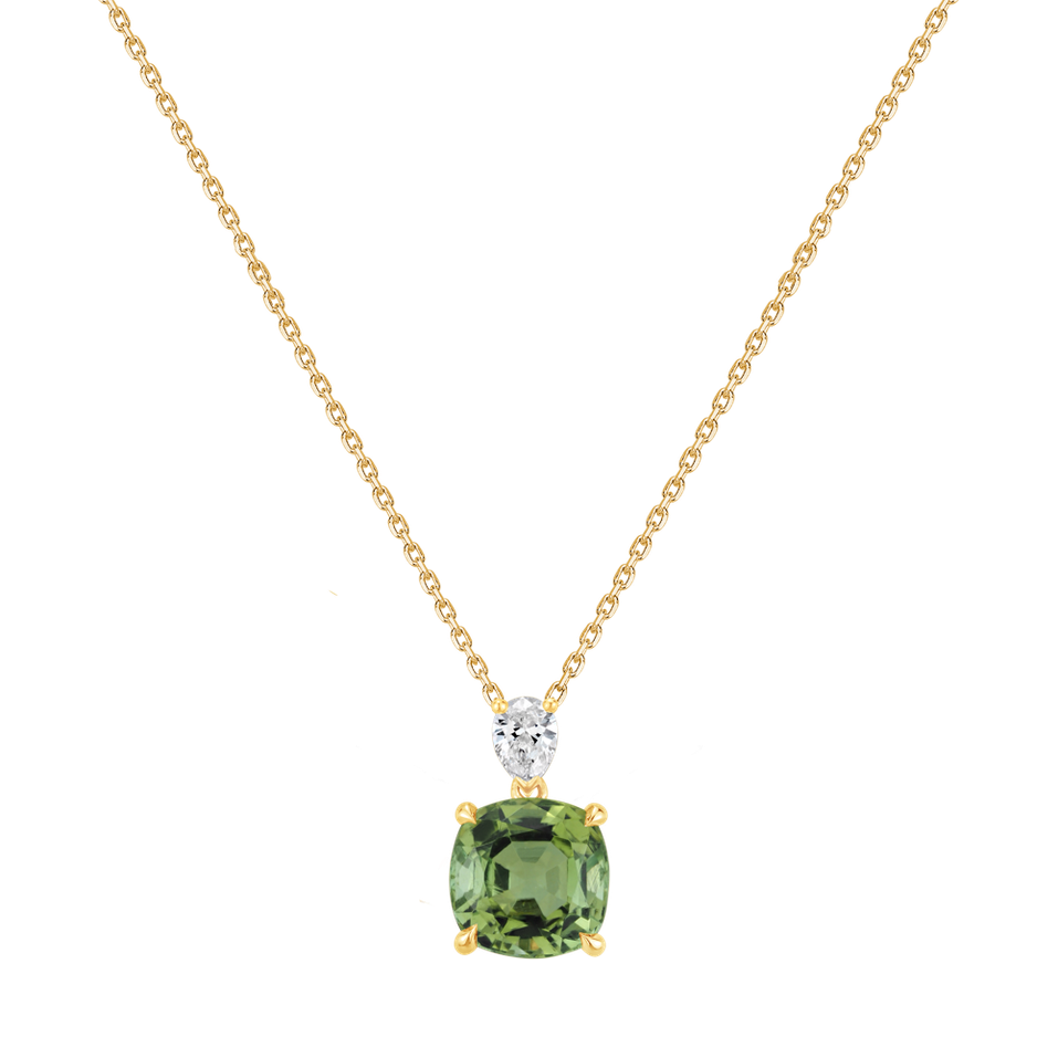 Diamond necklace with Tourmaline Marigold