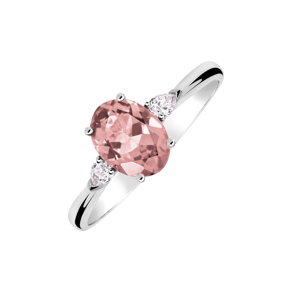 Diamond ring with Tourmaline Fiona
