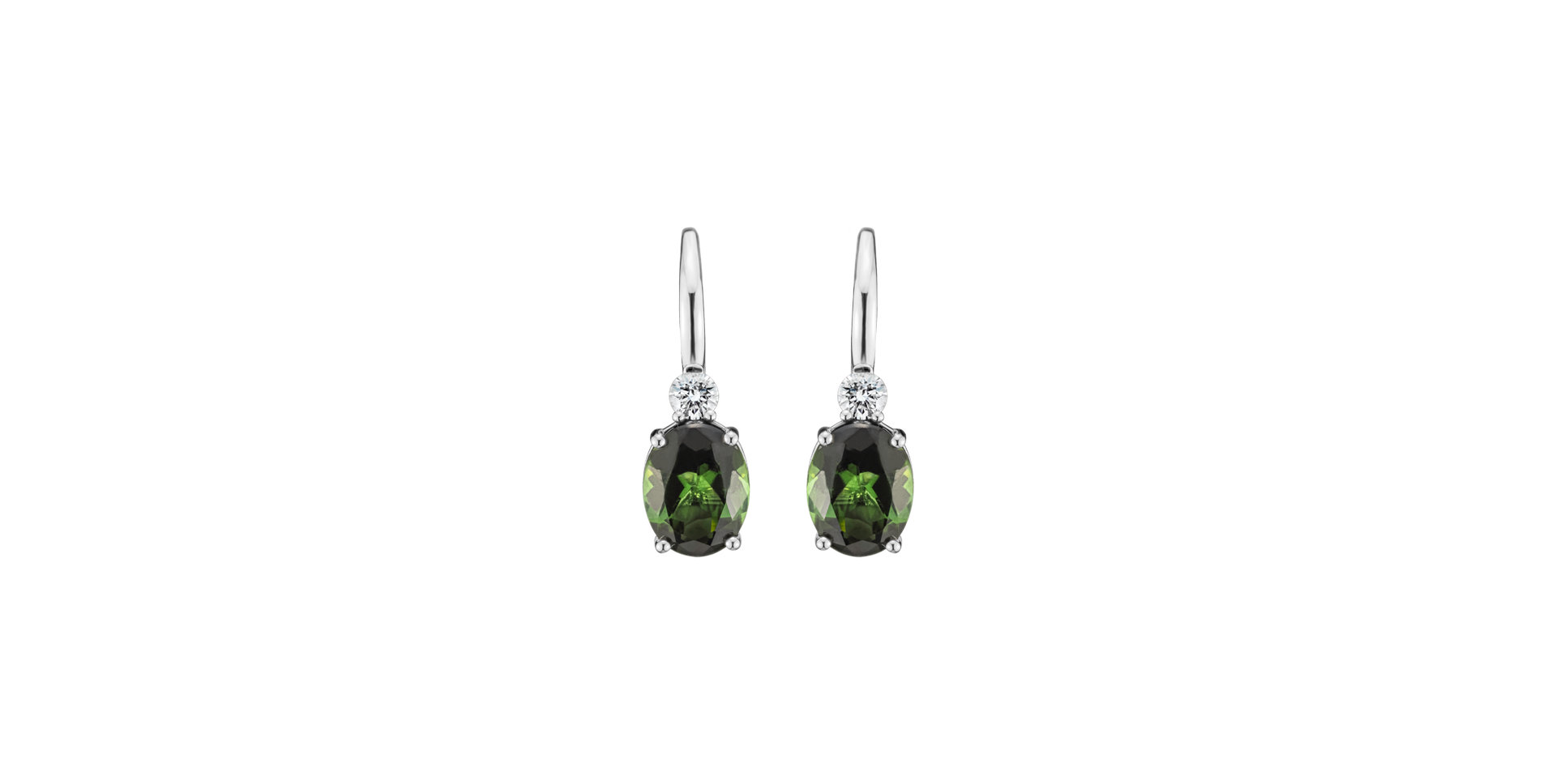 Diamond earrings with Tourmaline Julliete