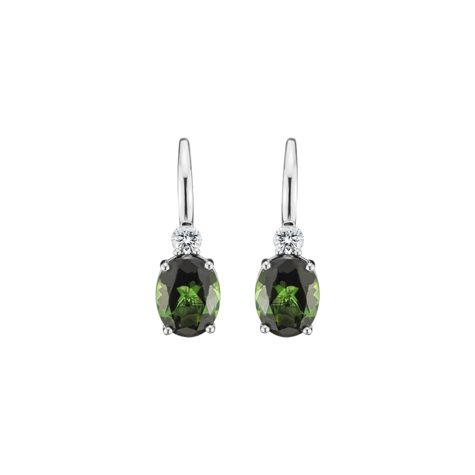 Diamond earrings with Tourmaline Julliete