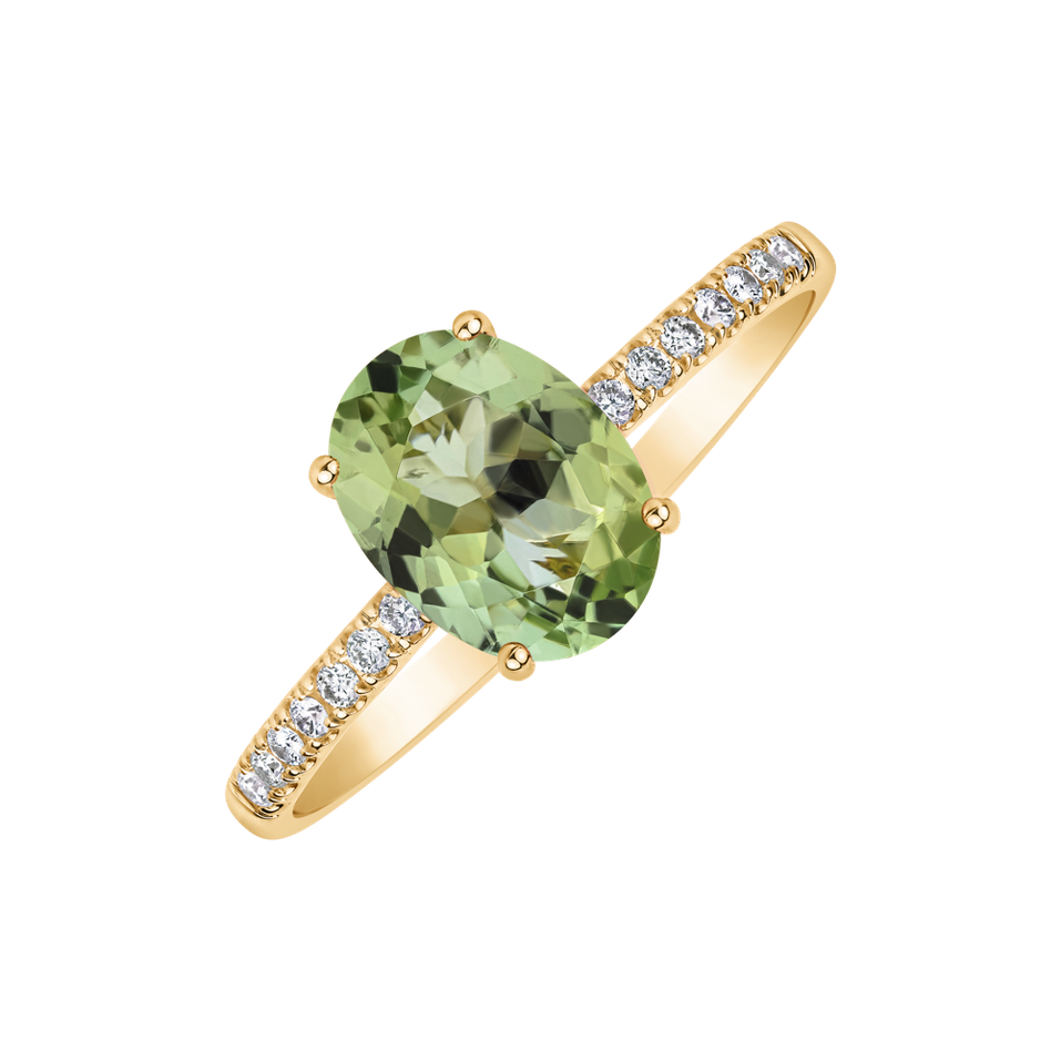 Diamond ring with Tourmaline Touch of Shine