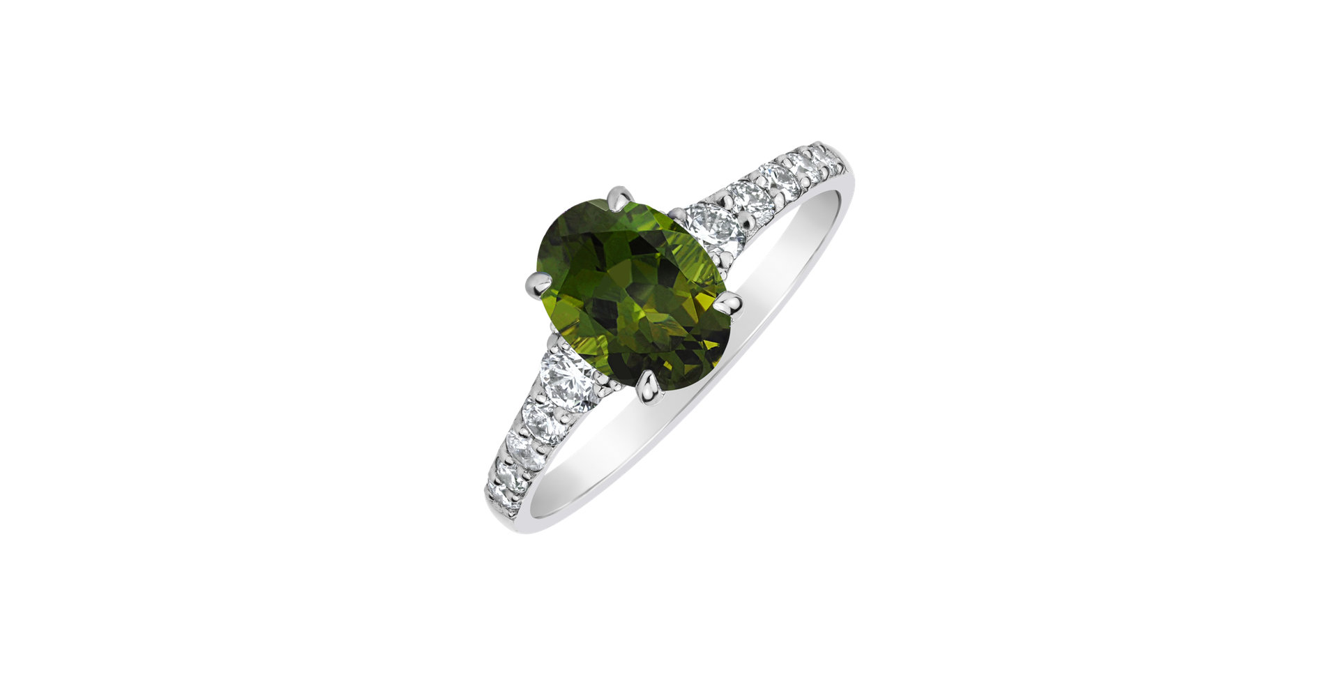 Diamond ring with Tourmaline Shimmering dazzle