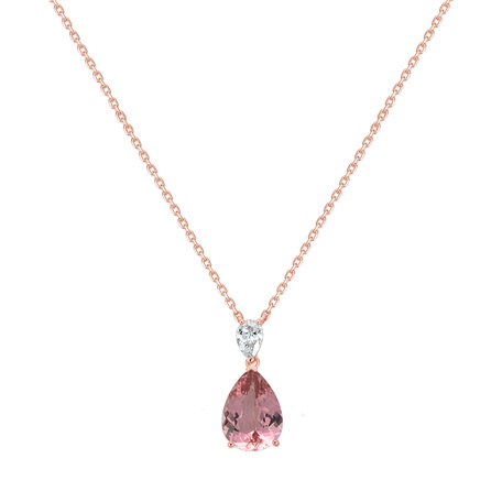 Diamond necklace with Tourmaline Whisper of Avalon